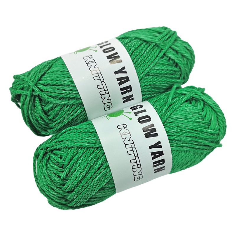 Luminous Wool Wholesale Wool Thick 2mm Hand-Knitted Glow Yarn Luminous Hand-Knitted Imitation Cotton Luminous Wool Ball