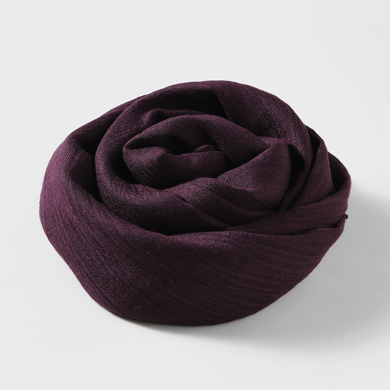 Picture of Solid Color Cotton and Linen Scarf Women's Artistic Sunscreen Scarf Scarf Beach Long Scarf Wholesale Japanese Scarf Advanced Sense