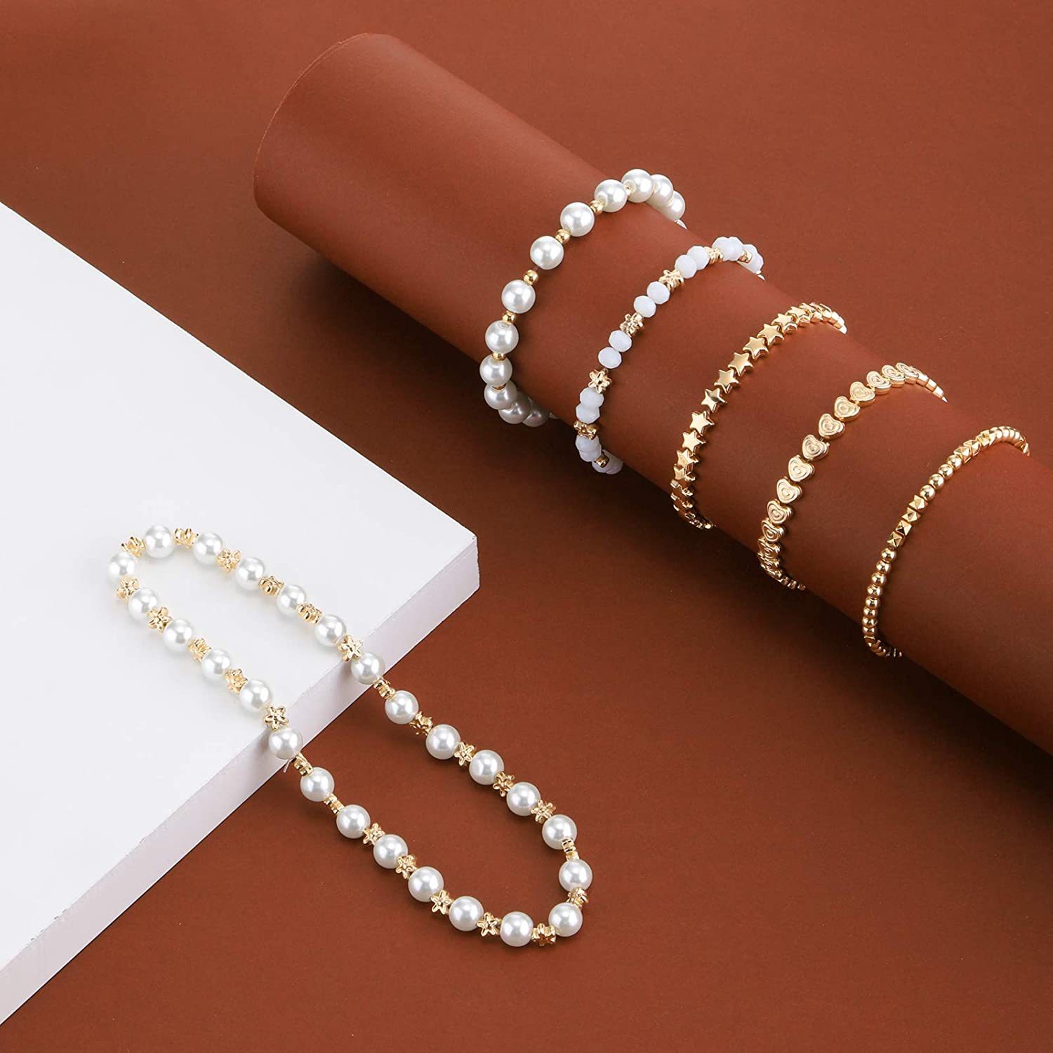 Picture of 1200 PCs spacer bead set star flower round bead slice flat round bead love loose beads beaded DIY jewelry