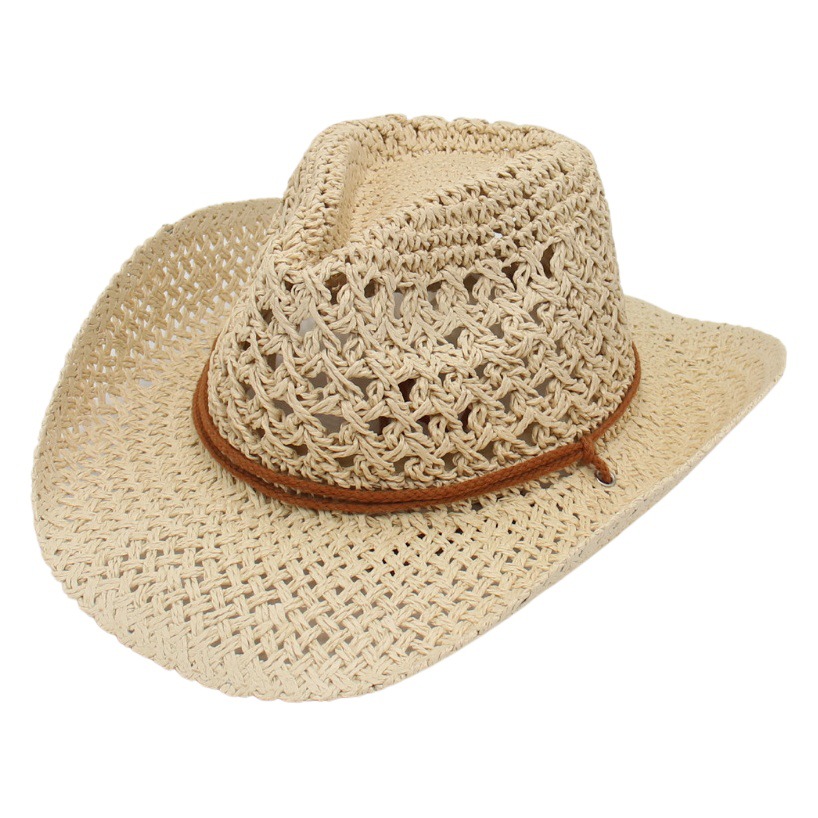 Picture of Retro Western Cowboy Beach Hat Amazon Straw Hat for Men and Women Outdoor Travel Cross-border Foreign Trade Ethnic Style Top Hat