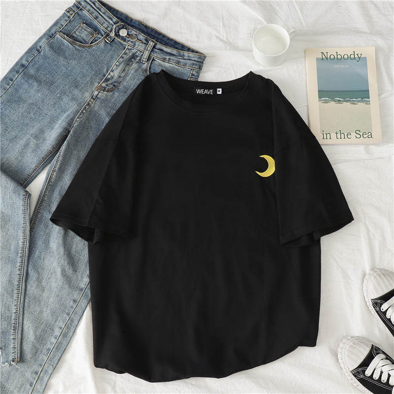 Picture of Short-Sleeved T-Shirt Women's Round Neck New Loose Korean Style Summer Weather Print Student Bottoming Shirt Tops Women's Clothing Wholesale