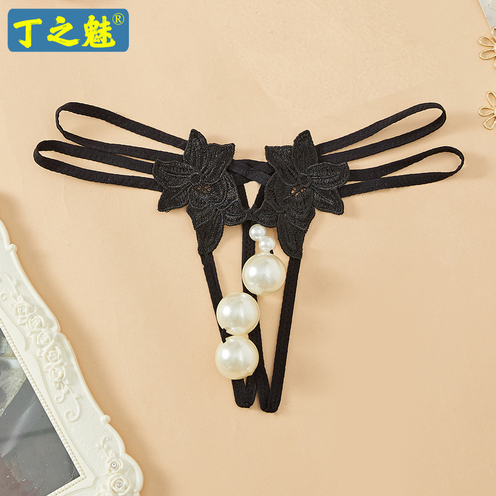 Large Size Sexy Underwear for Women, Oversized Pearl Underwear, Thong, Sexy Lace Temptation Couple Flirting Underwear