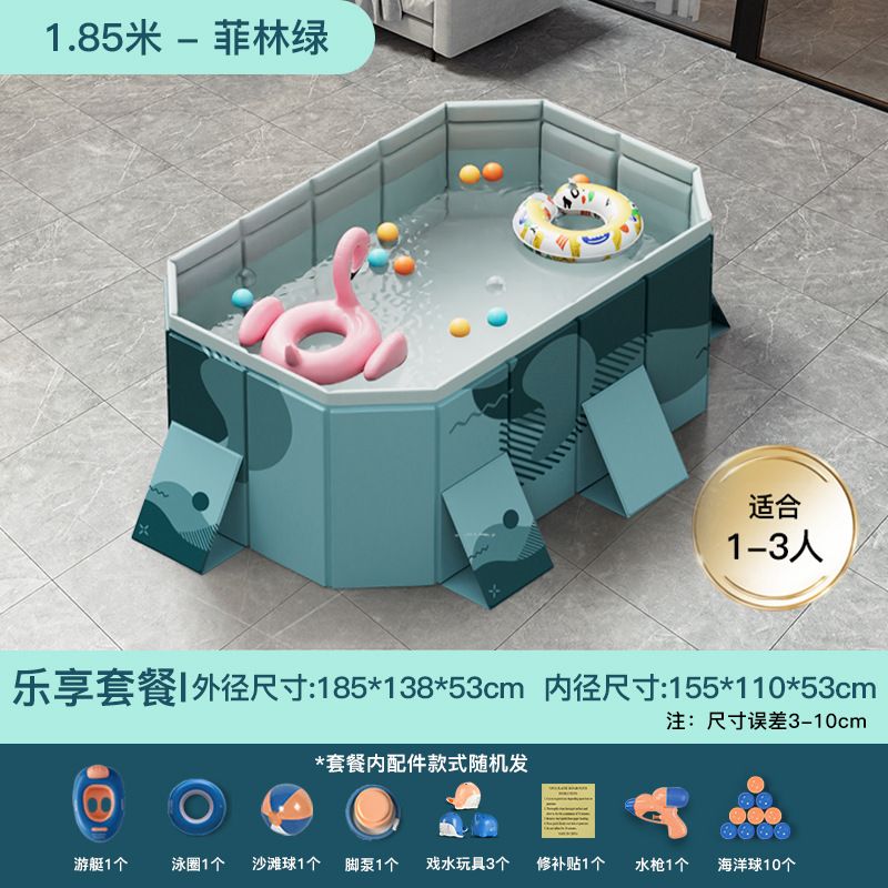 Picture of Circle Qi Swimming Pool Thickened Wear-resistant Inflatable Swimming Pool Outdoor Non-inflatable Foldable Paddling Pool Children's Household Pool