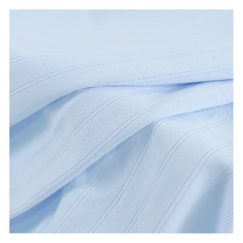 Combed Cotton Wide Strip Idea Double Layer Jacquard Cloth 40s Knitted Silk-free Air Layer Fall/Winter Climbing Pajamas Fabric