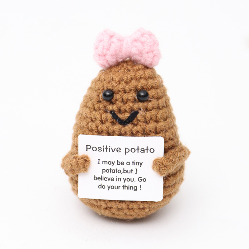 Picture of Cross-Border Hot-Selling Wool Crochet Positive Energy Potato Knitted Wool Cucumber Positive Energy Wool Crocheted Doll Finished Product