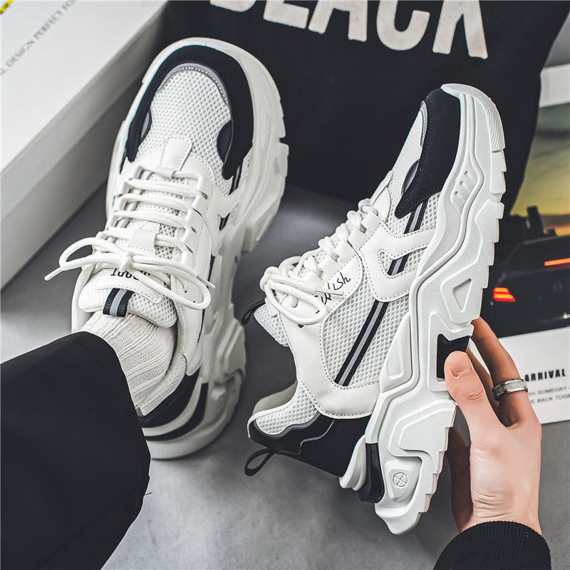 Men's Shoes 2025 New Summer Breathable Mesh Outdoor Youth Trendy Brand Easiest for Match Heightening Dad Shoes Sports Trendy Shoes