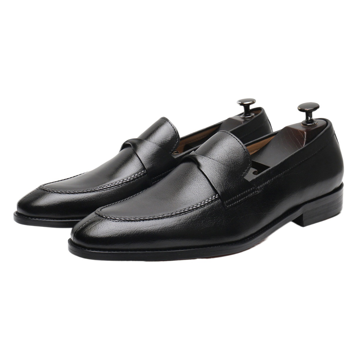 European and American British Genuine Leather Men's Business Formal Leather Shoes, Casual Loafers, Men's Slip-On Large Size Shoes, Comfortable