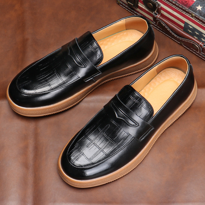 9606 Loafers Loafers Men's Summer Casual Leather Shoes Comfortable Breathable Bean Shoes Cross-border Hair