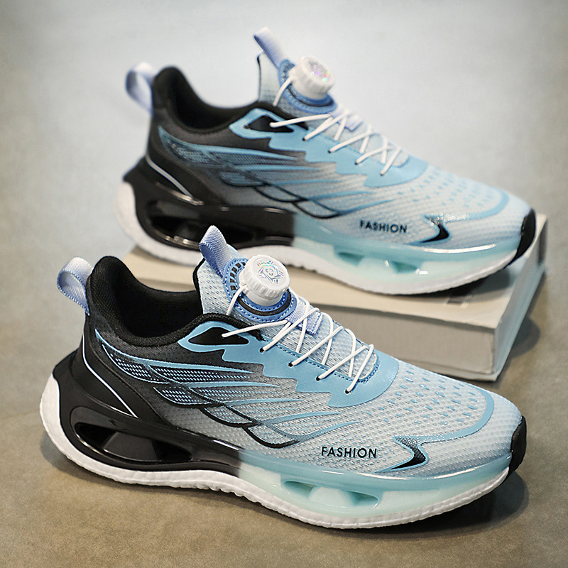 2024 Running New Men's Shoes Shock Absorbing Spring Rotating Teen Button sneaker Popcorn Sports Running Shoes