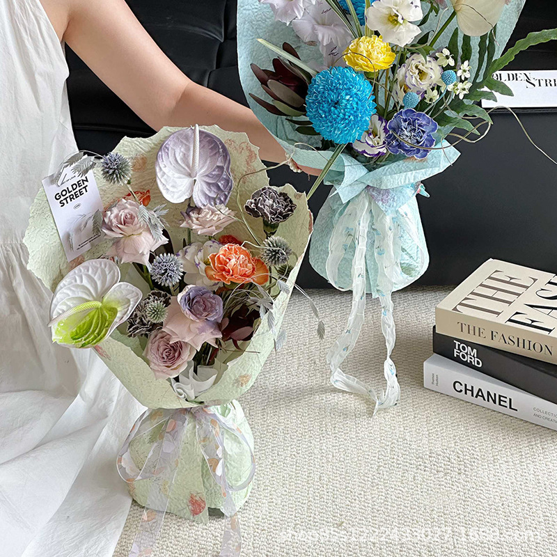 Zhuo fiber flower material petals Dongba paper wrapping paper bouquet material flower art relief Fenghua paper flower wrapping paper