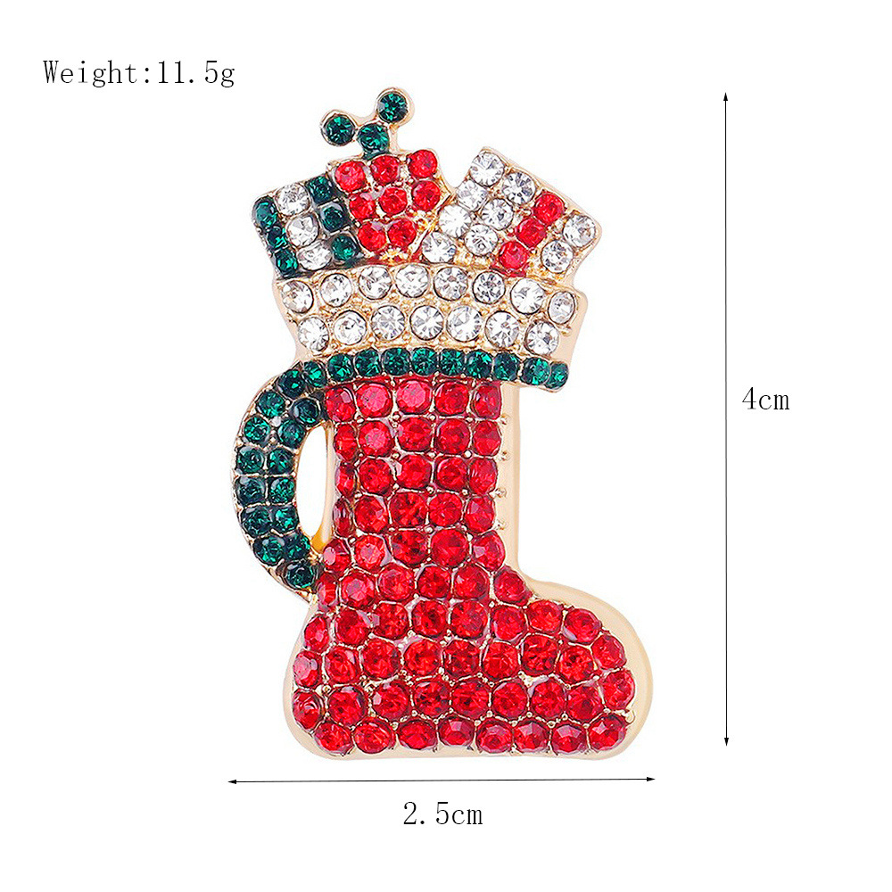 Picture of Lanhao European and American New Fashion Christmas Brooch Christmas Tree Shoes Elk Wreath Snowflake Bell Pin Women