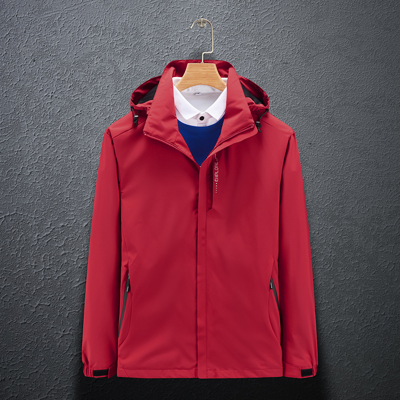 Spring and Autumn Outdoor Single-Layer Couple's Softshell Jacket, Men's Hooded Solid Color Jacket, Women's Casual Jacket, Men's Short Outdoor Mountaineering Jacket