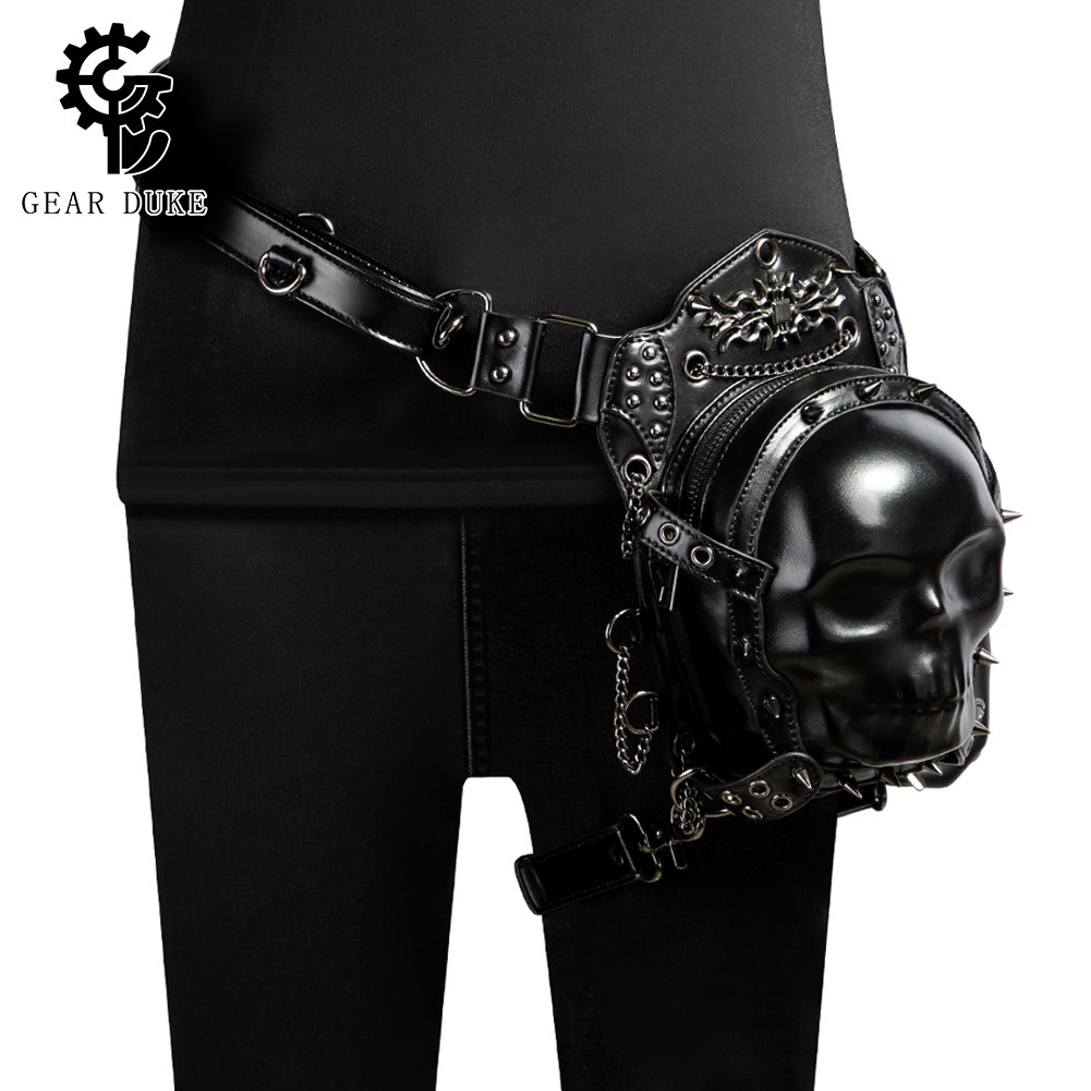 Temu Amazon Cross-Border Hot Selling Creative Skull Women's Crossbody Bag Multi-Carrying Dark Punk Motorcycle Waist Bag