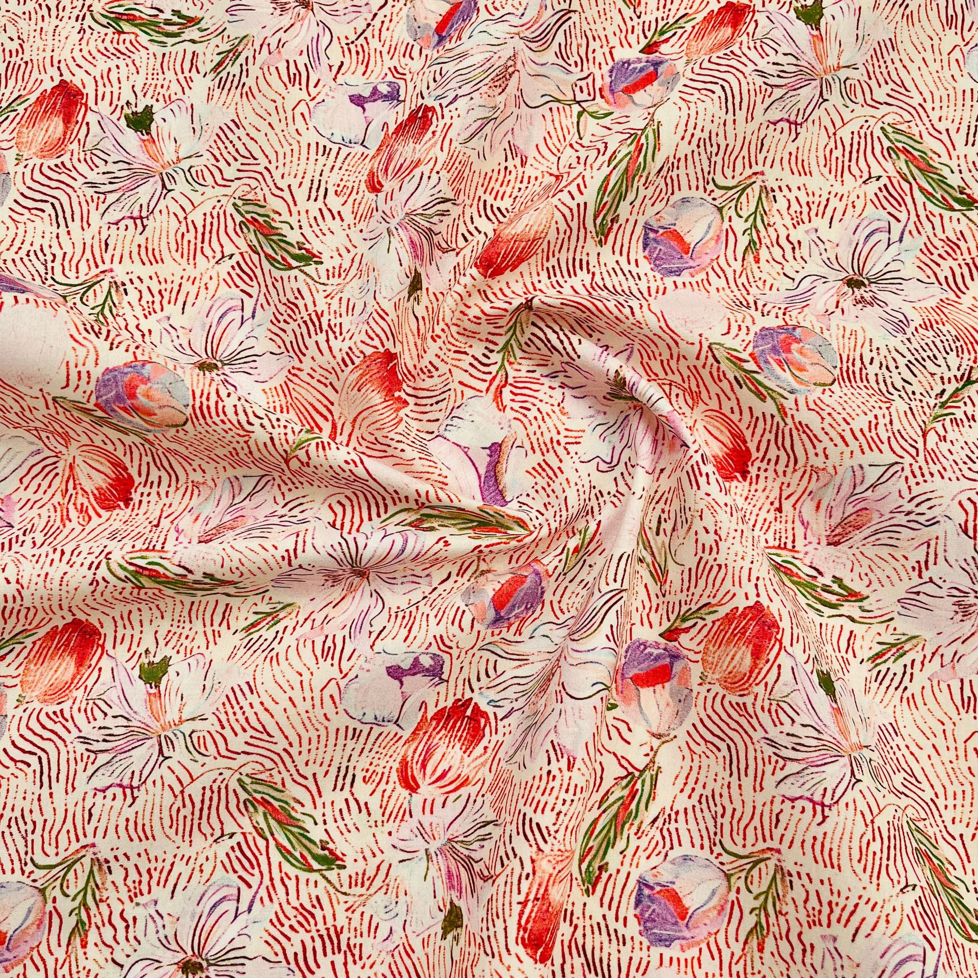 Picture of Cotton 60 digital printing fabric small floral pattern bags home clothes dress shirt fabric