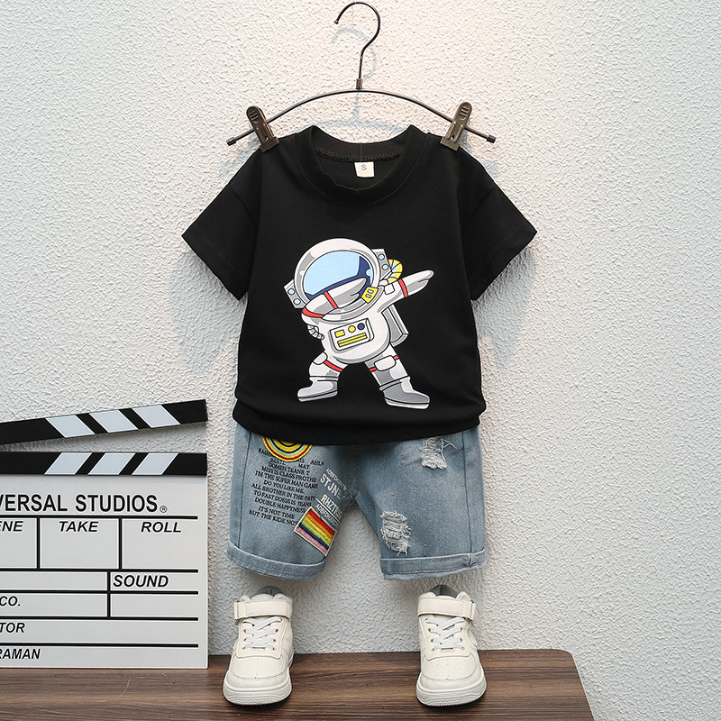 Picture of 2024 foreign trade summer new cartoon printed round neck T-shirt casual jeans short sleeve suit cross-border delivery