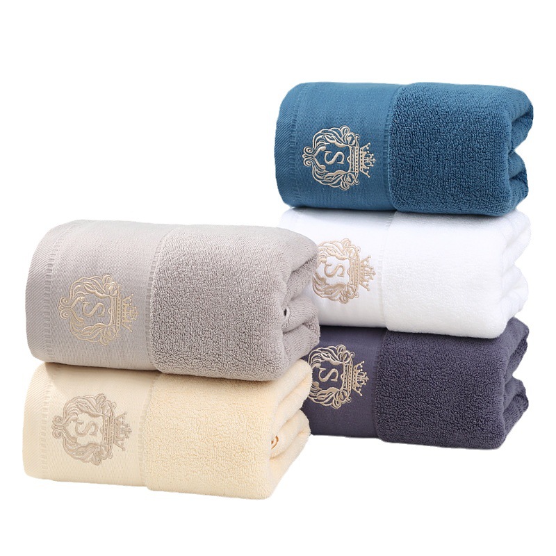Picture of Business gifts towel wholesale cotton thickened foreign trade adult bath towel household do not drop hair embroidery logo custom