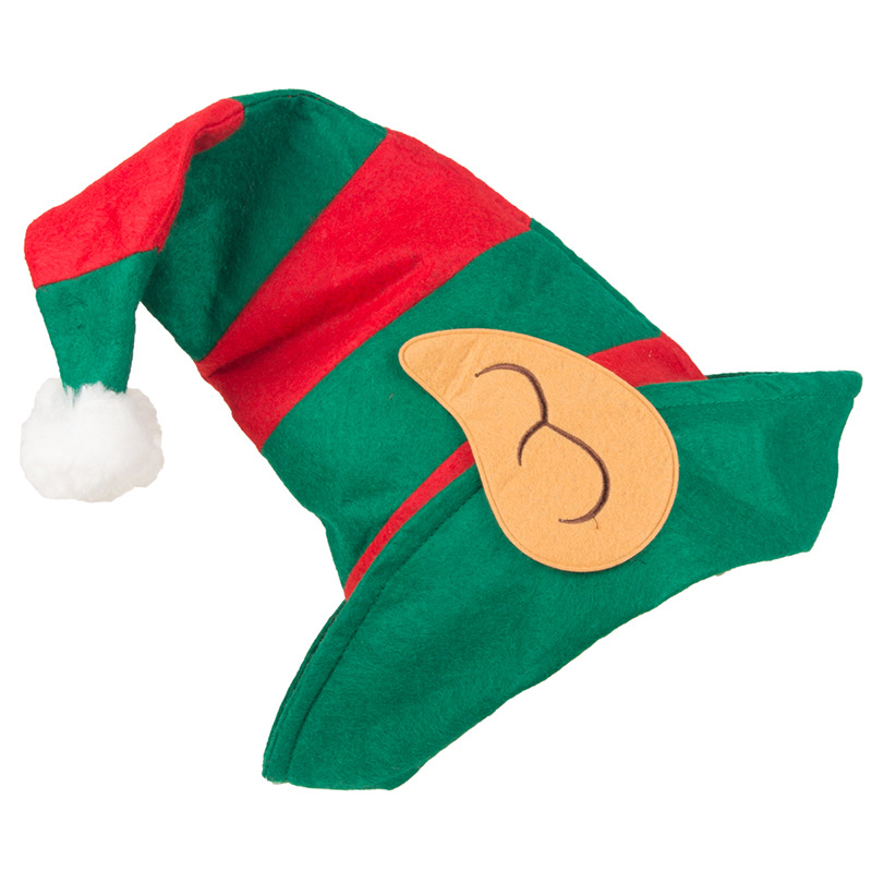Picture of Christmas hat Christmas hat clown hat ears red and green striped hat Christmas party decorations children's elf hat