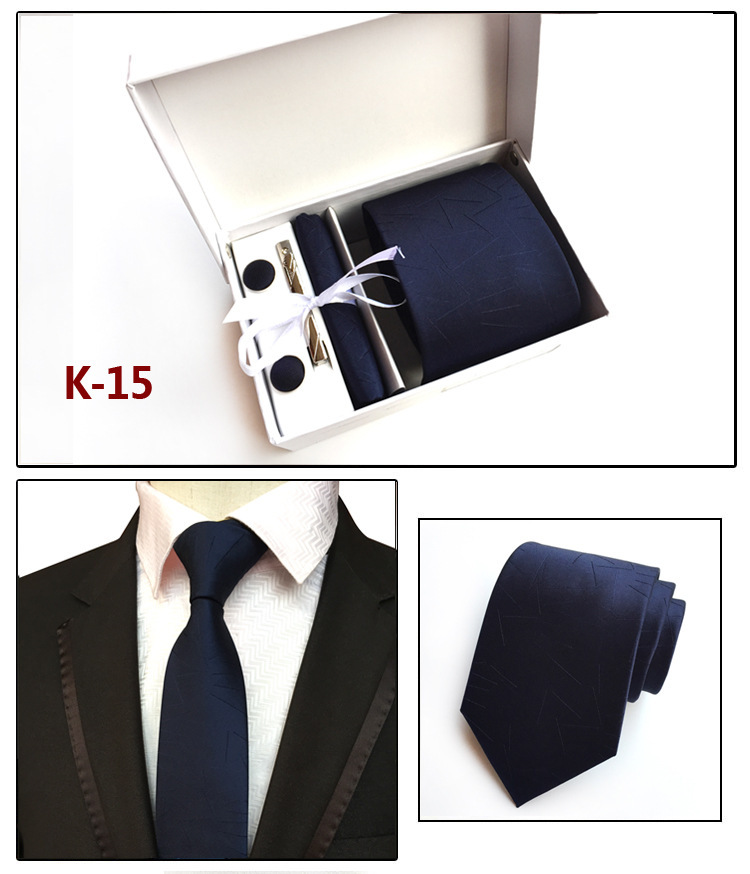 Picture of Manufacturers wholesale men's tie in stock gift box 6 pieces suit group tie business formal tie