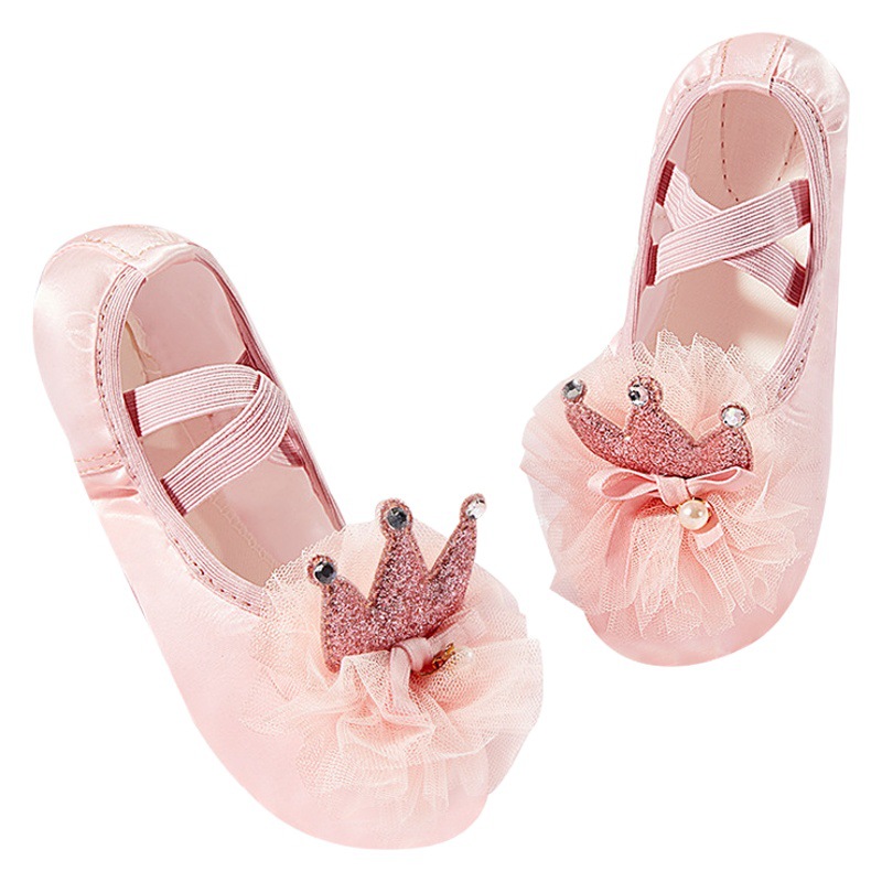 Dance shoes children's women's ballet three-dimensional mesh crown cat claw shoes spring and summer new satin body exercise shoes in stock