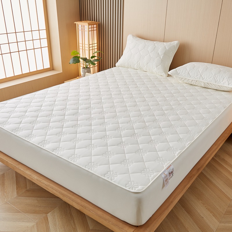 Picture of A Raw Cotton Thickeneded Quilted Fitted Sheet Raw Cotton Maternal and Infant Grade Waterproof Fitted Sheet Protective Cover All-Inclusive Simmons Mattress Cover