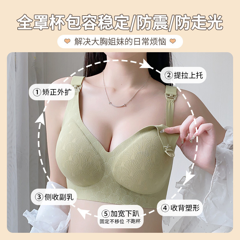 Picture of Nursing underwear for women plus size anti-sagging push up postpartum nursing thin bra for pregnant women during pregnancy