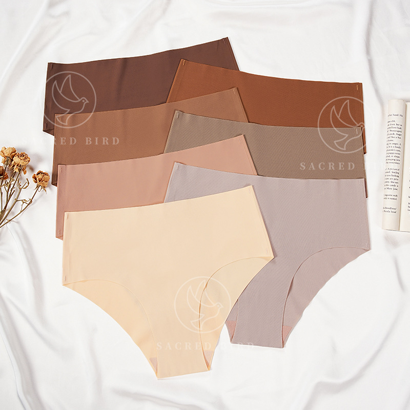 European and American seamless large size underwear women's sports cotton antibacterial sexy new low waist women's solid color briefs