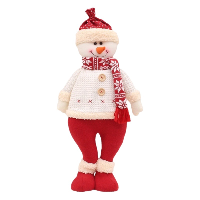 Small wholesale red and white knitted fabric Santa Claus snowman elk doll New Year and other holiday decoration ornaments
