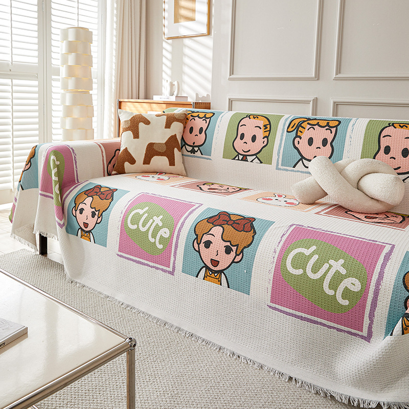 Dopamine summer cool feeling sofa towel cover cloth a whole full cover cartoon printed sofa cover sofa cushion wholesale