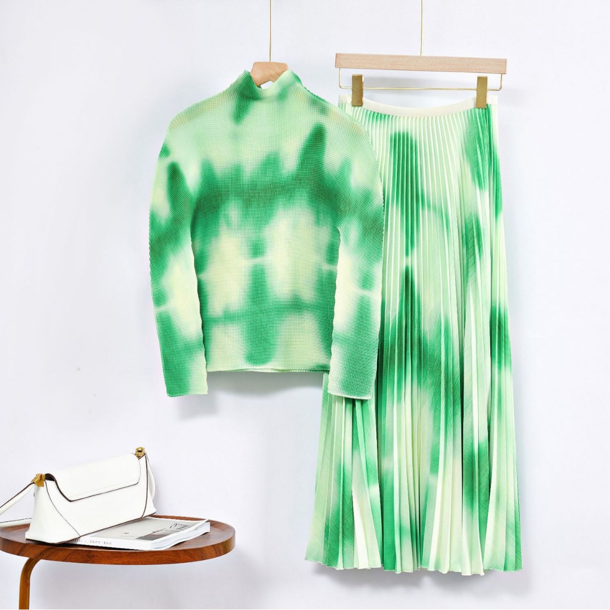 Picture of 2023 Half-high Collar Base Shirt suit Women Autumn and Winter New High-end Western Style Top All-match Skirt Women's Clothing