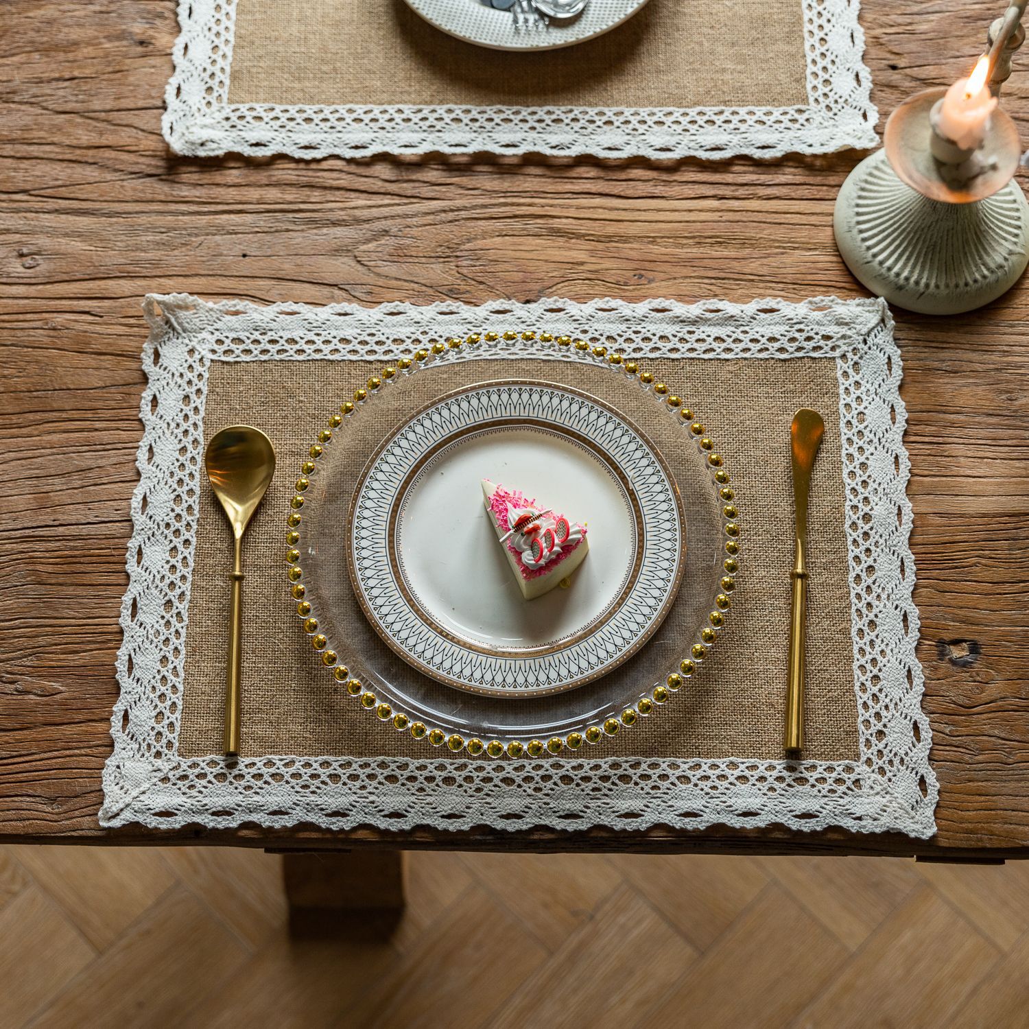 Picture of Cross-border Hot-selling Round Large 38cm Western Dining Mat Japanese Style Simple Household Rectangular Jute Woven Insulation Mat