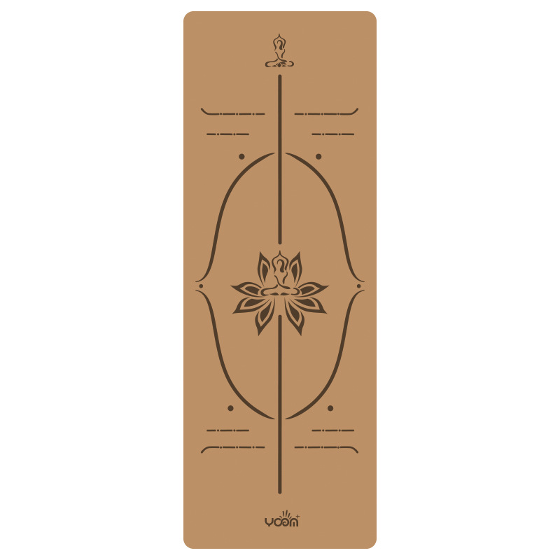 Picture of [cork yoga mat] plus thick natural rubber gymnastics local tyrants mat laser engraving logo body position line printing