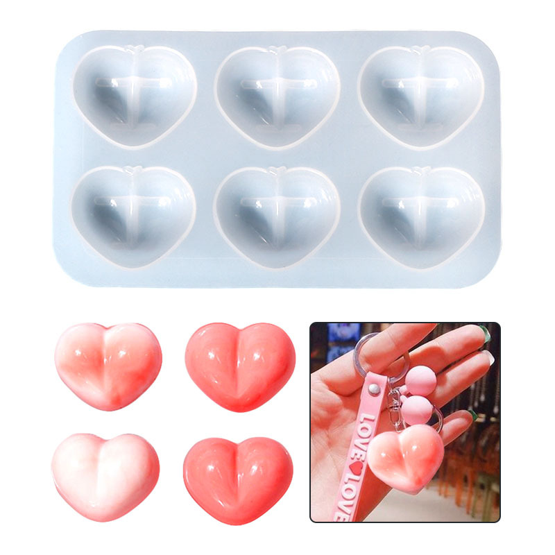 Deyi Yangyang DIY Cute Heart Butt Glue Mold Handmade Bag Jewelry Silicone Mold Amazon