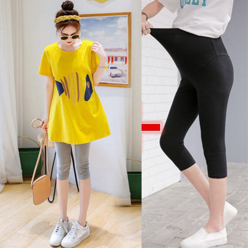 Picture of in stock 2024 spring and summer pregnant women fashion suit new loose summer long short sleeve clothing two-piece top