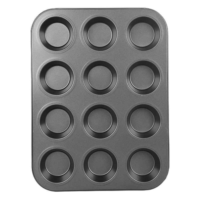 Do not stick round 6 even 12 even hole cake mold flat bottom Mafen cup baking tray home oven baking mold spot