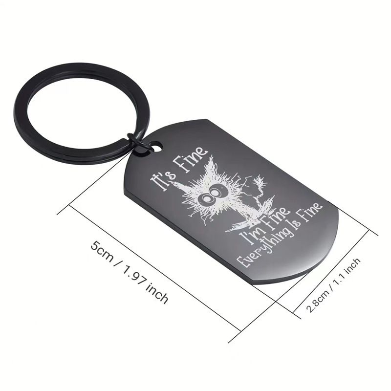 Picture of New personalized creative stainless steel keychain pendant light luxury mobile phone pendant gift