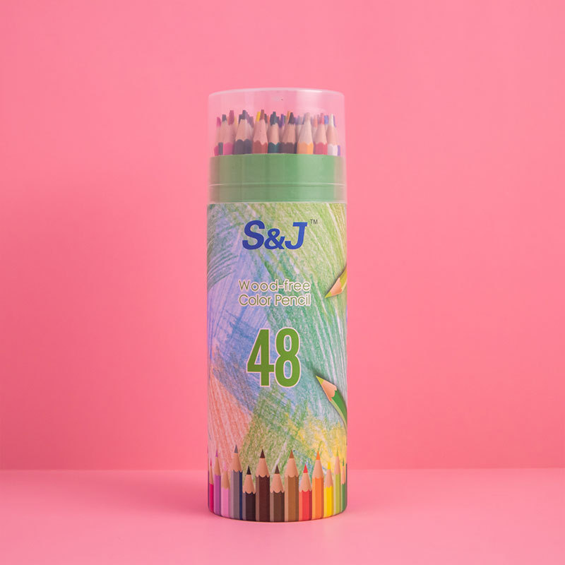Picture of Plastic wood-free color pencil brush barrel student art painting color pencil wholesale