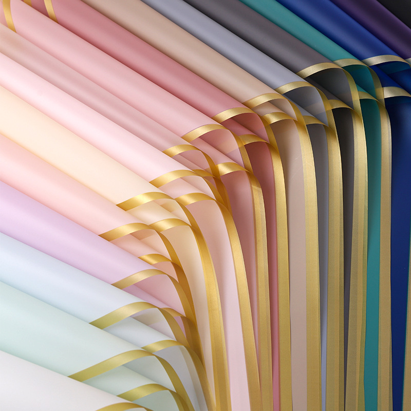 Cross-Border Export Specializes in Lapis Lazuli Jelly Film Flower Wrapping Paper Waterproof Korean Plain Paper Matte Paper Translucent Flower Paper