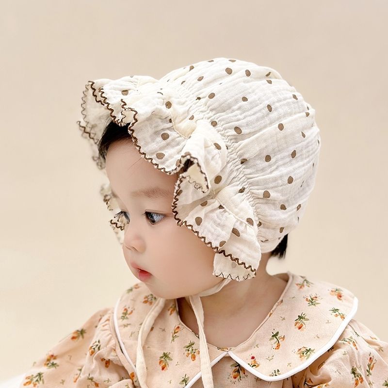 Baby Hat Spring and Autum Thin Style Cotton Gauze Princess Hat Autum Baby Girl Newborn Toddler Palace Hat Cross-Border