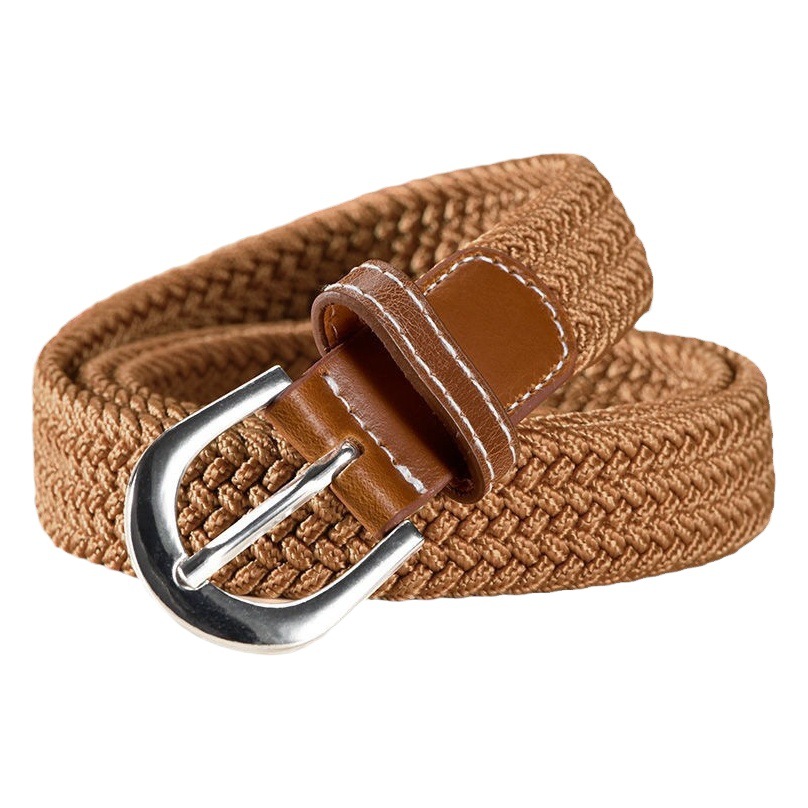 Elastic Belt Wholesale New Elastic Belt Canvas Belt Elastic Belt Casual Knitted Pin Buckle Men's Belt