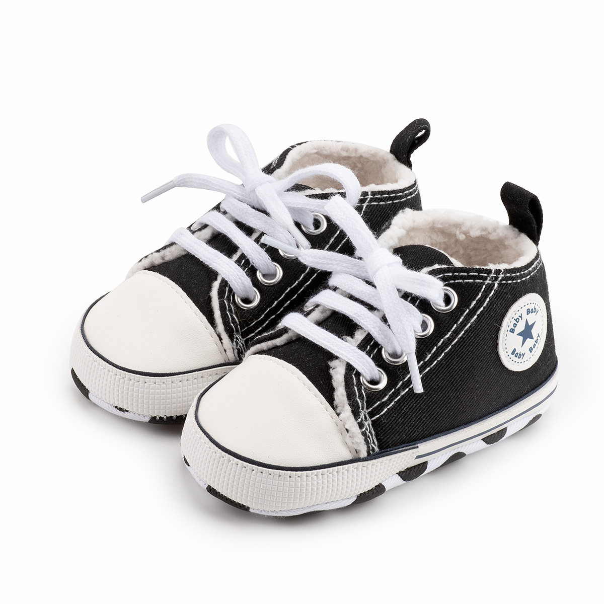 Picture of New winter baby shoes cotton shoes fleece-lined warm canvas shoes baby non-slip soft bottom toddler shoes baby shoes