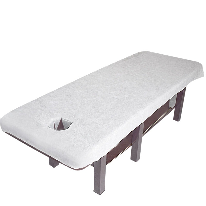 Disposable beauty bedspread sheet elastic with face hole non-woven dustproof massage bed sheet bed hat spot wholesale