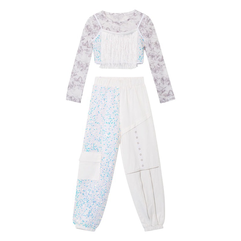 Girls Fashionable Performance Suit Jazz Dance Fashion Clothes Children's Street Dance Costume Hip Hop Handsome Children's Performance Clothes Cool
