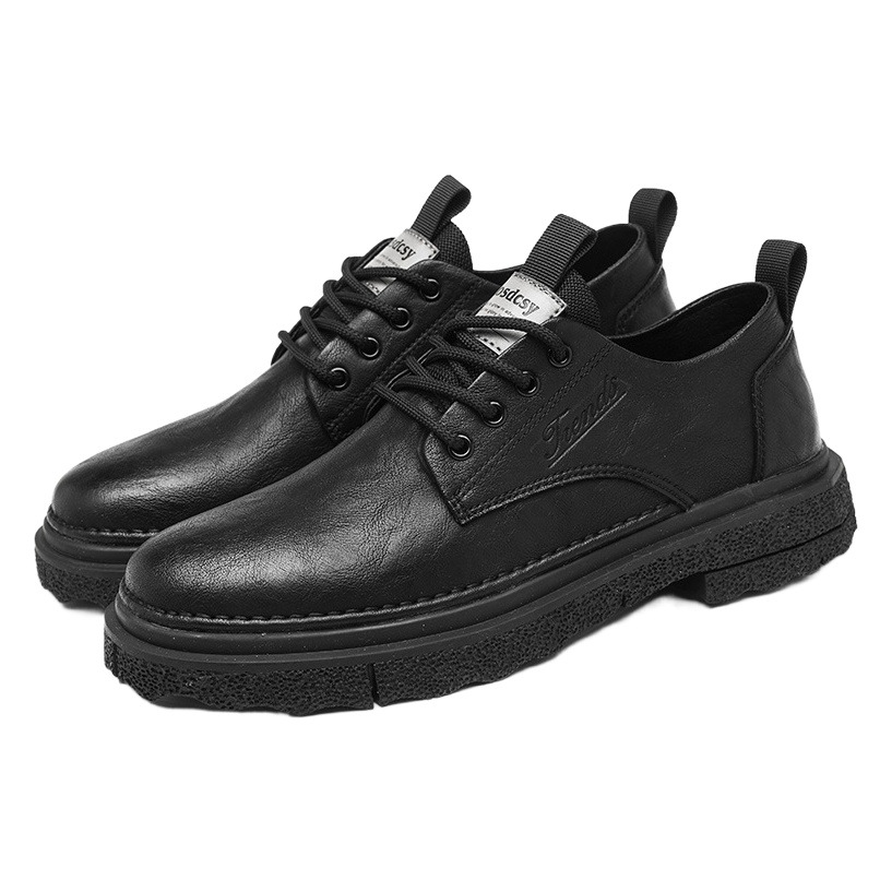 Boots Men's Shoes Low-Top Small Leather Shoes 2025 Autum New Retro Casual Shoes British Style Heightening Large Leather Shoes