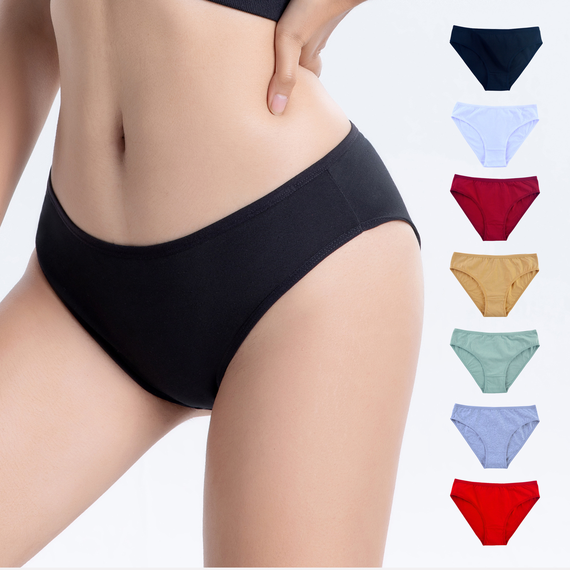 Picture of Popular Women's Underwear Pure Cotton Mid-Waist European and American Export Large Size Underwear Women's Woman Cotton Underwear