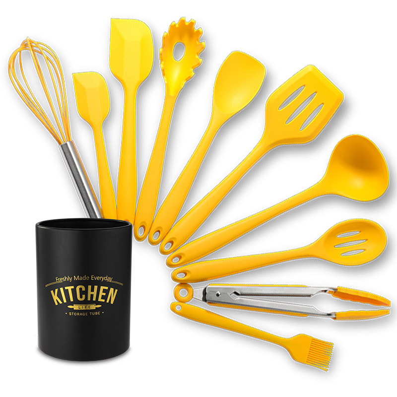 Picture of Barrel-In-One Silicone Kitchenware Set 10-Piece Non-Stick Pot Silicone Kitchenware Set 10-Piece Cooking Tools Set