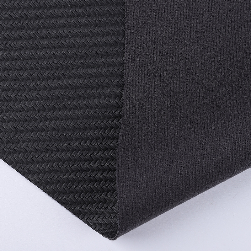 Picture of in stock 0.9mm cotton wool bottom straw pattern leather pvc woven pattern artificial leather car seat mat fabric