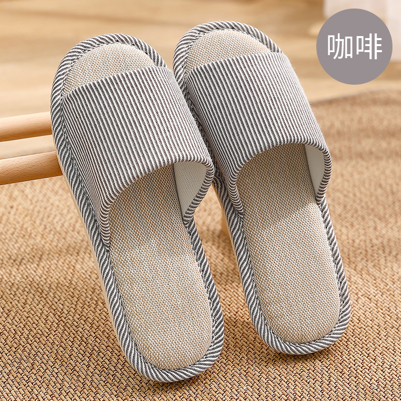 Picture of Linen Slippers for Women for All Seasons, Couples, Home Indoor, Breathable, Sweat-Absorbent, Silent, Soft-Soled, Non-Slip Sandals for Men, Wholesale