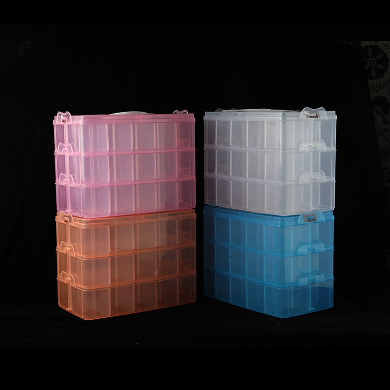 Factory Spot Extra Large Three-Layer Storage Box Household Daily Necessities Transparent Plastic Box Jewelry Desktop Storage Box