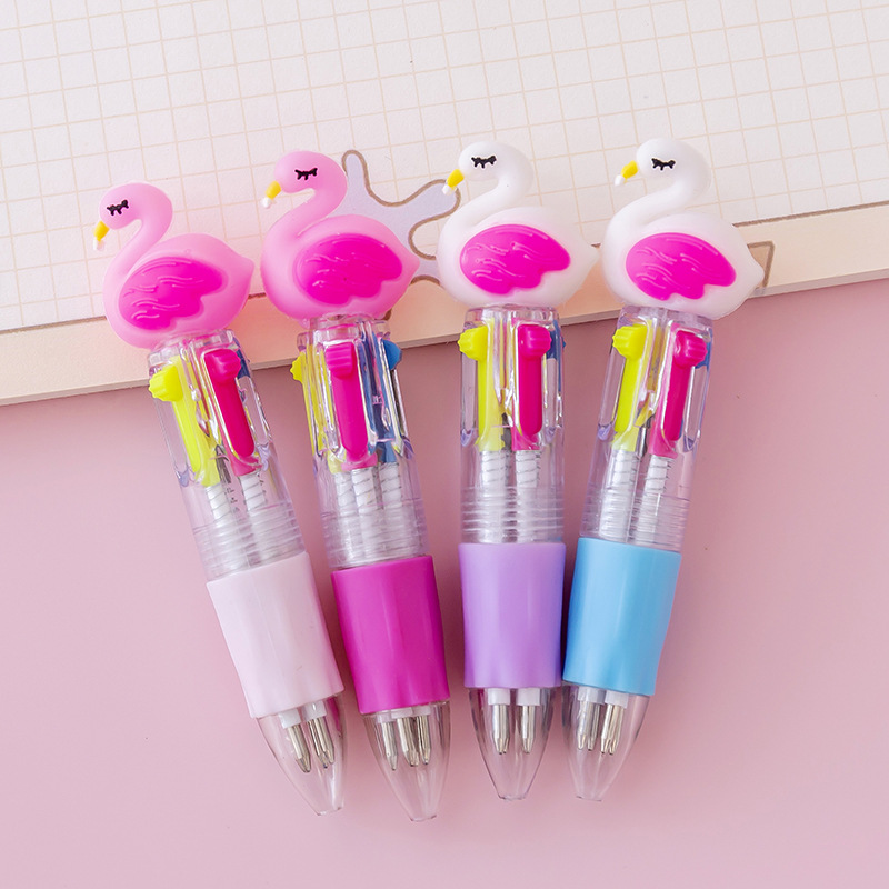 Picture of Korean cute cartoon cute head four-color mini color ballpoint pen student stationery gift prizes wholesale