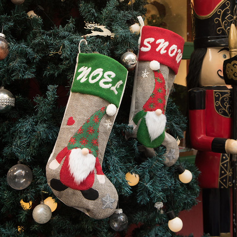 Cross-border faceless doll Christmas socks Christmas decoration supplies gift Christmas tree decorations pendant Christmas gift bag